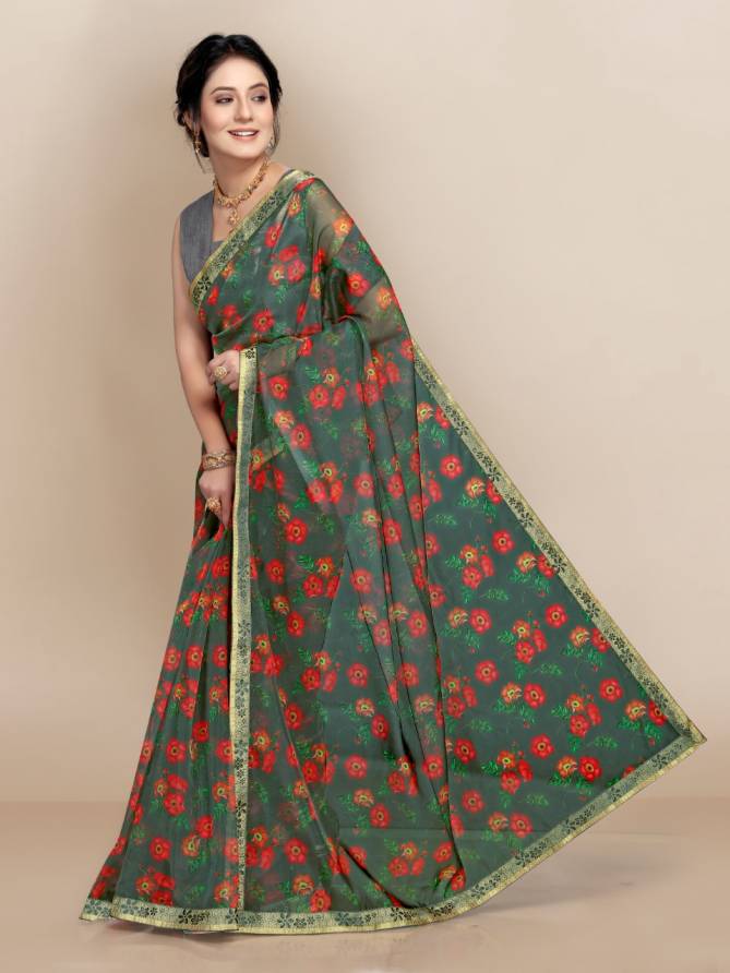 Kia Fancy Regular Wear Organza Net Latest Saree Collection